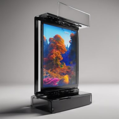 High-resolution OLED display with vibrant colors, enhanced by ALD coatings.