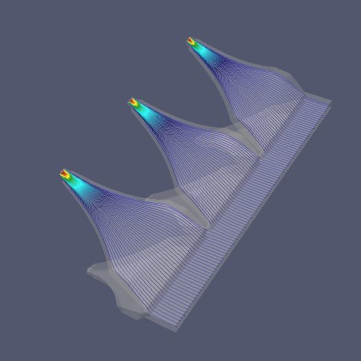 "In-depth visualization of a design based on computational flow dynamics by Encapsulix: This sophisticated graphic depicts an advanced design leveraging computational flow dynamics (CFD) principles to optimize performance and efficiency. The image showcases a series of streamlined structures with fluid flow paths illustrated by contour lines and color gradients, indicating areas of varying velocity and pressure. The blue, green, and red color gradients highlight critical regions of flow acceleration, turbulence, and pressure changes, providing a comprehensive understanding of the aerodynamic properties of the design. This visualization is crucial for applications in aerospace, automotive, and industrial engineering, where fluid dynamics play a vital role in the performance and efficiency of components and systems. Encapsulix's expertise in CFD allows for precise modeling and simulation of fluid flow, enabling the development of designs that minimize drag, enhance cooling, and improve overall functionality. The detailed depiction of the fluid flow paths underscores the importance of CFD in modern engineering, where accurate predictions of fluid behavior can lead to significant advancements in technology and performance. Encapsulix employs state-of-the-art computational tools to analyze and optimize fluid flow in various systems, ensuring that their designs meet the highest standards of efficiency and reliability. This image exemplifies the application of CFD in the design process, highlighting the complex interactions between fluid and solid surfaces that must be considered to achieve optimal results. By visualizing these interactions, Encapsulix provides valuable insights that drive innovation and improve design outcomes. The use of CFD in this design process reflects Encapsulix's commitment to leveraging advanced technologies to push the boundaries of engineering and material science. This approach allows for the creation of components and systems that perform at their best under a wide range of conditions, from high-speed aerodynamics to intricate cooling mechanisms. The intricate visualization of the CFD design process showcases the precision and attention to detail that Encapsulix brings to every project. This dedication to excellence ensures that their designs not only meet but exceed industry standards, providing clients with reliable and high-performing solutions. The role of computational flow dynamics in this design is a testament to Encapsulix's leadership in the field, demonstrating their ability to integrate cutting-edge technology into practical engineering solutions. The image serves as an educational tool, illustrating the complex principles of fluid dynamics and their application in real-world designs. By providing clear and detailed visualizations, Encapsulix helps engineers, researchers, and industry professionals better understand the impact of fluid flow on their projects, leading to more informed decision-making and improved outcomes. The application of CFD in this design process is just one example of how Encapsulix continues to innovate and advance the field of engineering. Through continuous research and development, Encapsulix remains at the forefront of technology, offering solutions that address the most challenging problems in fluid dynamics and material science. This image highlights the importance of computational tools in modern design, showing how CFD can be used to predict and optimize fluid behavior in complex systems. Encapsulix's expertise in this area ensures that their designs are both efficient and effective, providing clients with the best possible performance. The detailed visualization of the CFD design process underscores the value of advanced simulation techniques in engineering, allowing for the development of components that are optimized for their specific applications. By leveraging CFD, Encapsulix can create designs that reduce energy consumption, enhance thermal management, and improve overall system performance. This commitment to innovation and excellence is what sets Encapsulix apart in the field of engineering and material science. As industries continue to evolve and demand higher standards of performance and efficiency, Encapsulix's expertise in computational flow dynamics ensures that they remain a leader in providing cutting-edge solutions. The visualization of the CFD design process in this image is a testament to Encapsulix's dedication to advancing technology and improving the performance of their products. Through the use of advanced computational tools and techniques, Encapsulix continues to drive innovation and set new standards in the field of engineering.